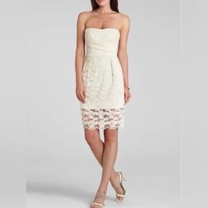 BCBG Max Azria | Adrianna strapless lace cocktail dress, size 4